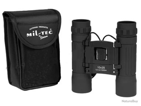 acheter Mil-Tec JUMELLES COMPACTES PLIANTES NOIRES 10 X 25 MILTEC + SA POCHETTE DE TRANSPORT 1
