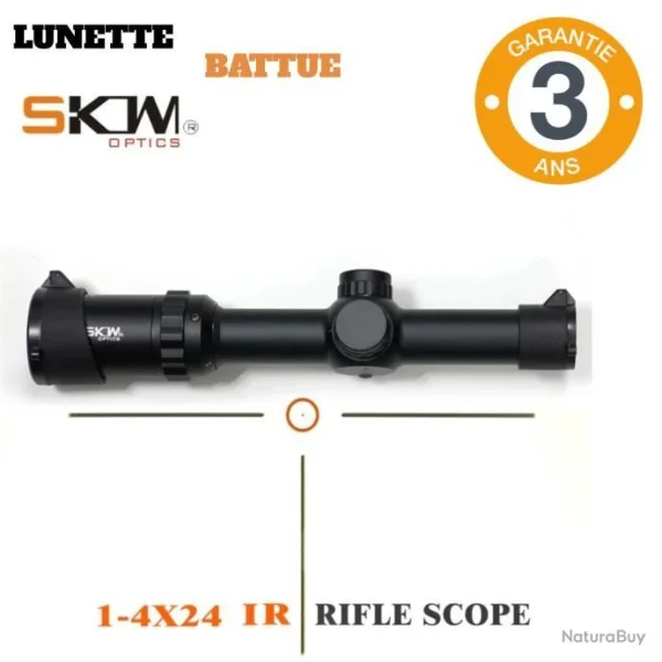 SKM Lunette Skowoptique 1-4×24-GARANTIE 3 ANS- TOP QUALITÉ -Idéal Battue – LIVRAISON GRATUITE !! Satisfait ou Remboursé 1