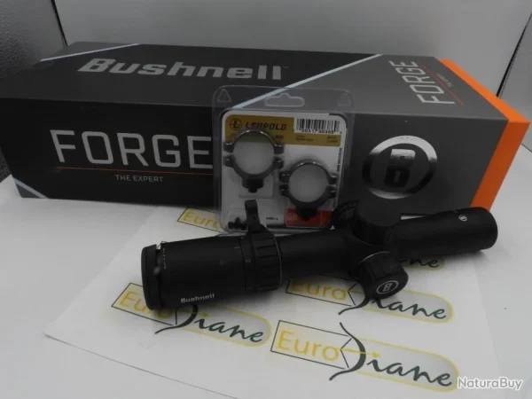 Authentic Original licence Lunette Bushnell Forge 1-8×30, Réticule 4A Lumineux Avec Colliers Leupold QR De 34 Mm 1