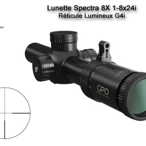 Lunette Chasse GPO SPECTRA 8X 1-8x24i – Réticule Lumineux G4i Par Fibre Optique vente en ligne 8