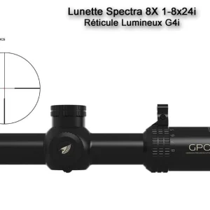 Lunette Chasse GPO SPECTRA 8X 1-8x24i – Réticule Lumineux G4i Par Fibre Optique vente en ligne 10