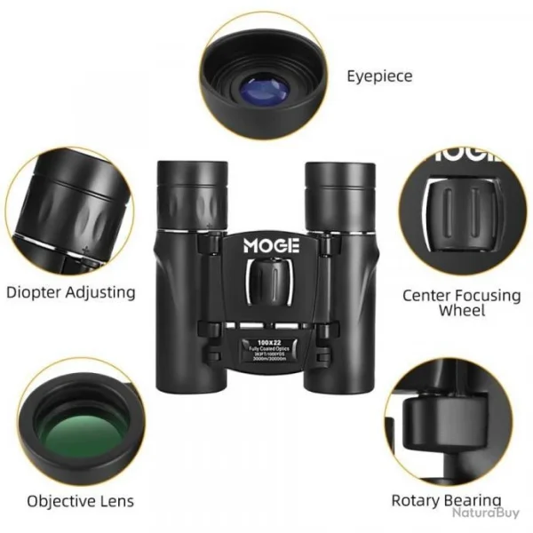 offre spéciale Moge Jumelles HD 100X22 Professionnel Optique BAK4 Étanche Camping Chasse Télescope Binoculaire Neuf 5