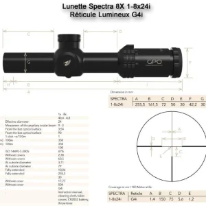 Lunette Chasse GPO SPECTRA 8X 1-8x24i – Réticule Lumineux G4i Par Fibre Optique vente en ligne 12
