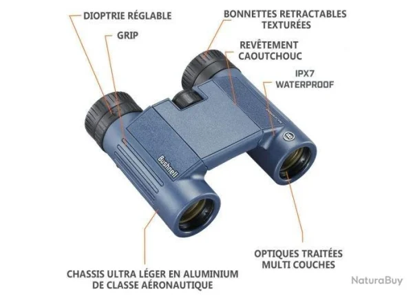 Jumelles BUSHNELL H2O 2.0 10×25 Mm soldes pas cher 7