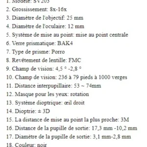 vente chaude SVBONY SV203 JUMELLES 8-16×25 HD ZOOM PUISSANT LIVRAISON GRATUITE !! 21
