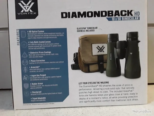 Vortex Optics 9436 JUMELLES VORTEX DIAMONDBACK HD 10X50 NEUF des prix incroyables 9