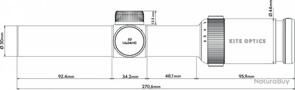 marque pas cher KITE OPTICS LUNETTE K6 1-6X24 HD BL 30MM 5